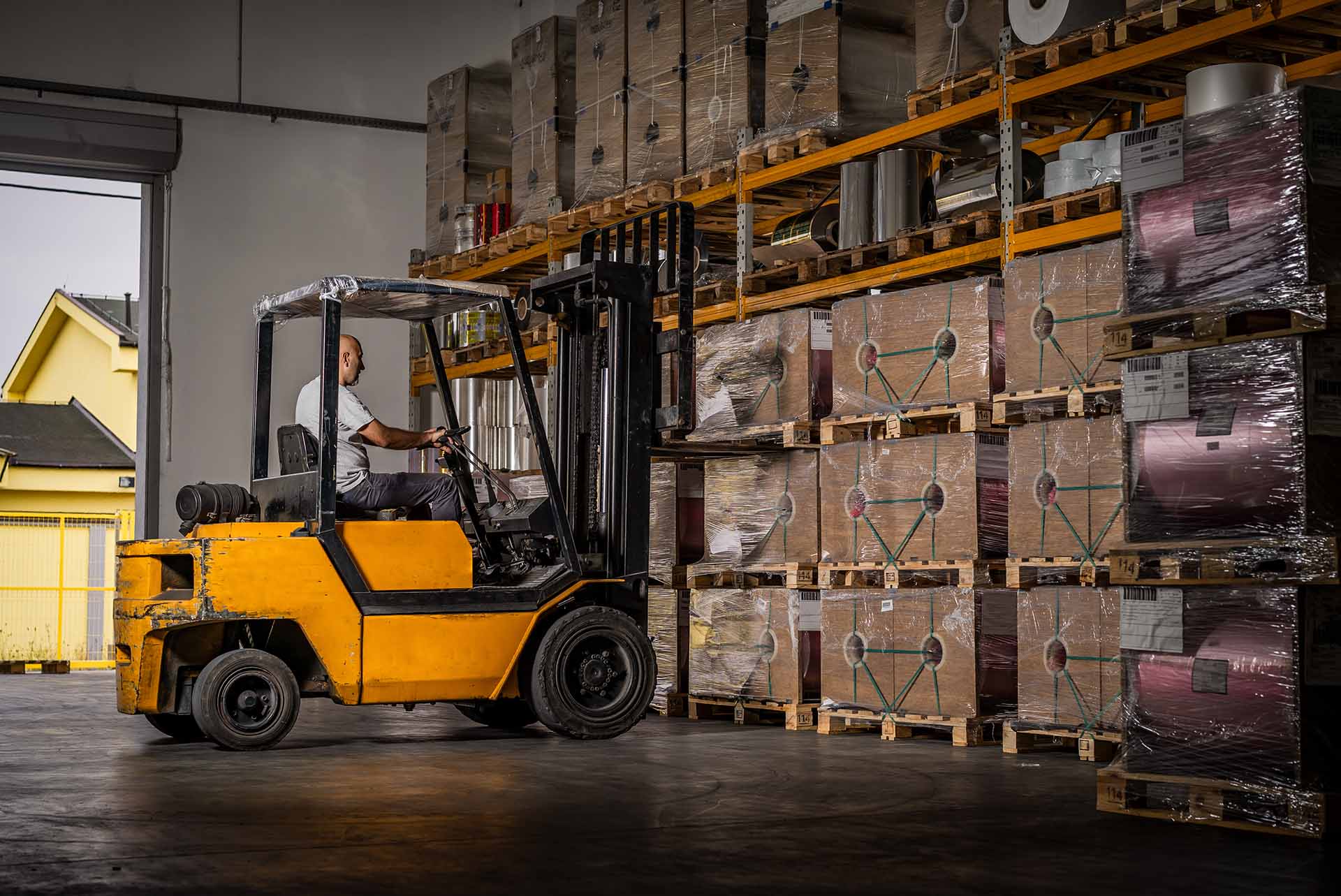 Forklift in Warehouse