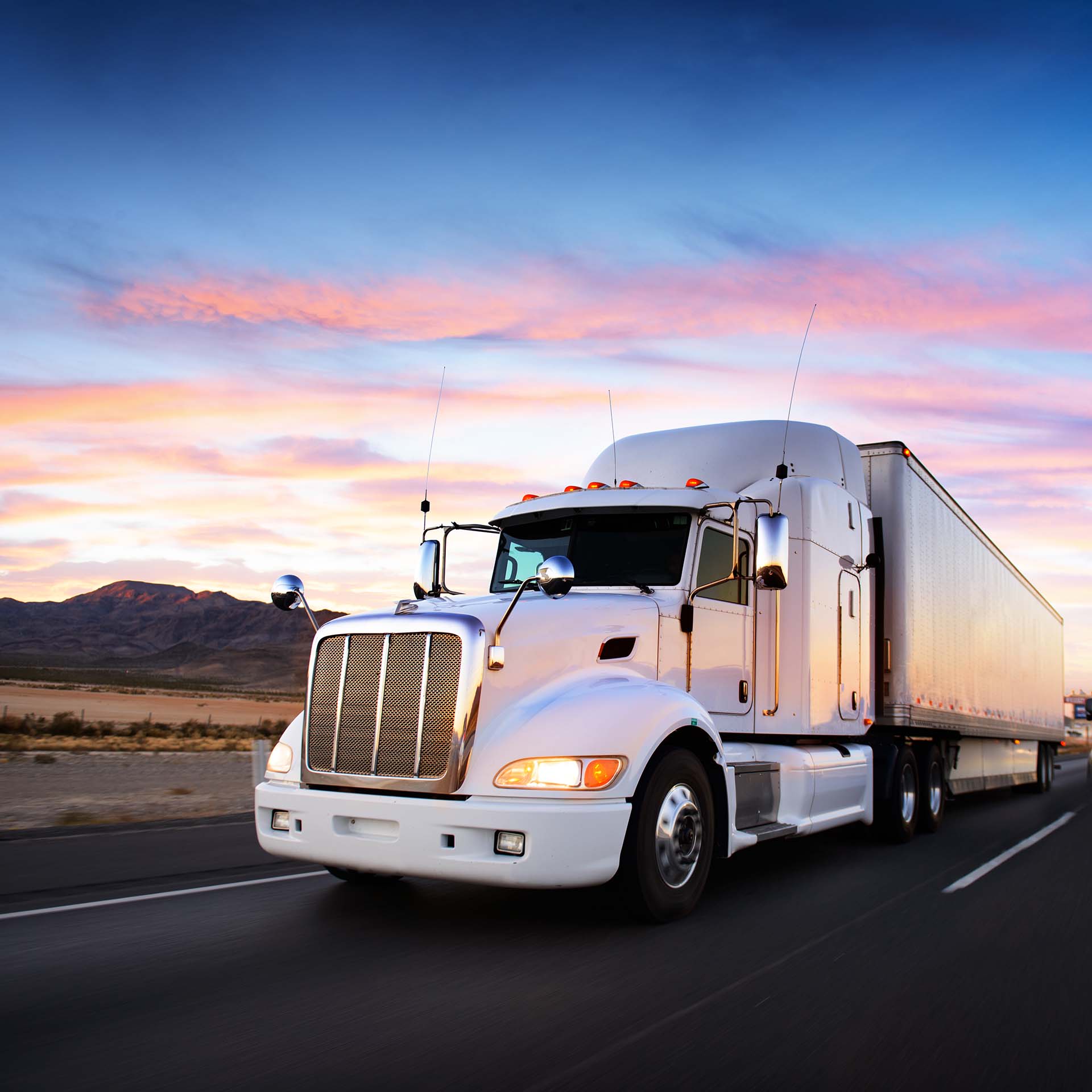 Truck Driving on Highway